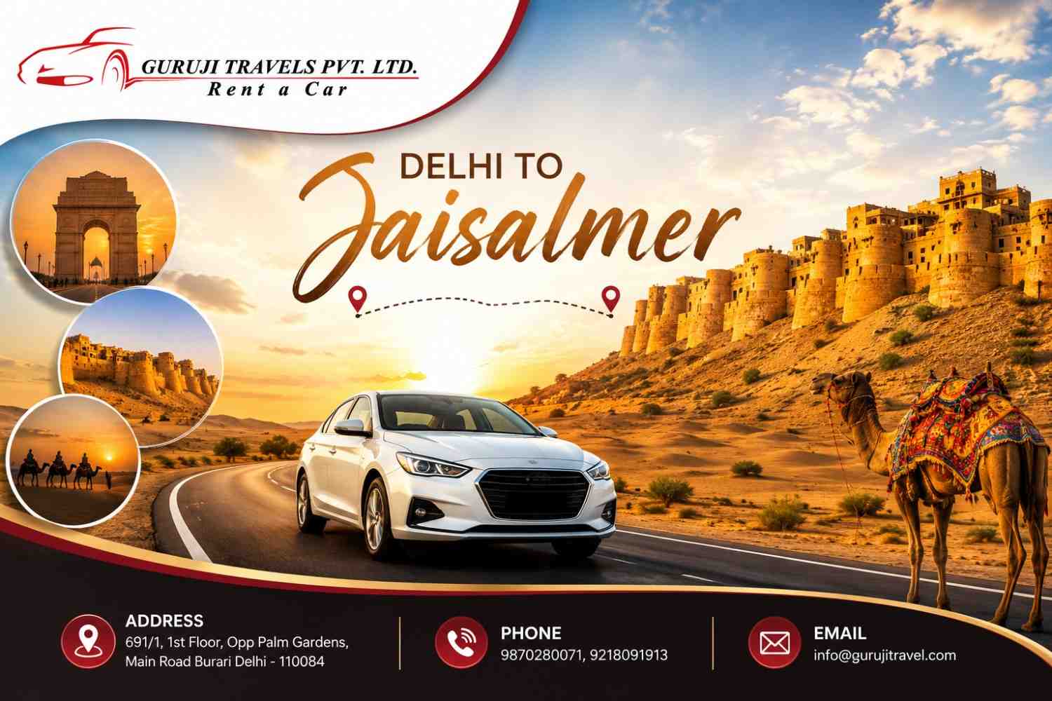 Delhi to Jaisalmer Cab Service | 24/7 Taxi Booking Online